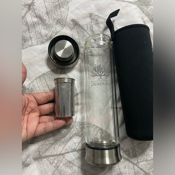 UENDURE Double Wall Glass Tea Infuser Bottle - Picture 3 of 7